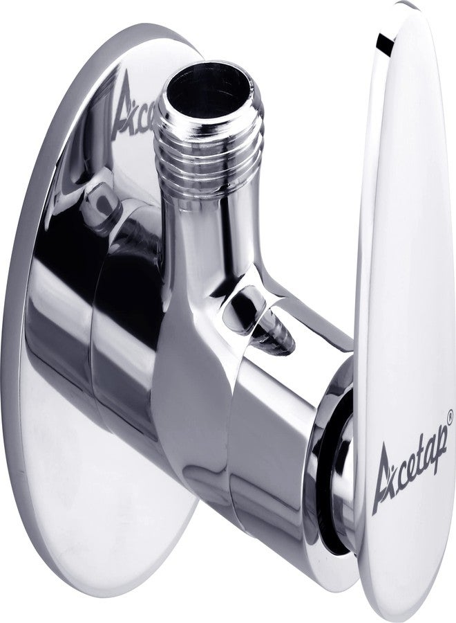Acetap Opal Series Brass Angle Cock, Chrome-Plated Wall Mounted Faucet with Flange, Corrosion-Resistant & Leak-Proof Valve for Bathroom, Basin, or Toilet (Pack of 1 Pcs) - Image 1